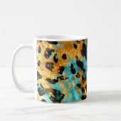 Gold Aqua Black Leopard Animal Koffiemok (Links)