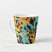 Gold Aqua Black Leopard Animal Latte Mok (Linkerhoek)