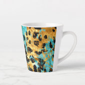Gold Aqua Black Leopard Animal Latte Mok (Rechts)