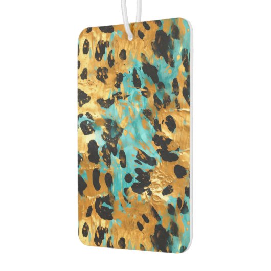 Gold Aqua Black Leopard Animal Luchtverfrisser (Links)