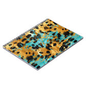 Gold Aqua Black Leopard Animal Notitieboek (Linkerzijde)