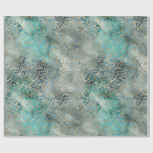 Gold Aqua Blauwgroen blauw leopardafdrukken Cadeaupapier (Vlak)