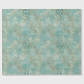Gold Aqua Blauwgroen Turquoise Glam Leopard Print Cadeaupapier (Vlak)