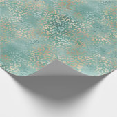 Gold Aqua Blauwgroen Turquoise Glam Leopard Print Cadeaupapier (Hoek)