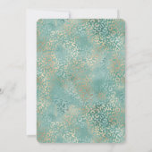 Gold Aqua Blauwgroen Turquoise Glam Luipaard Print Kaart (Achterkant)
