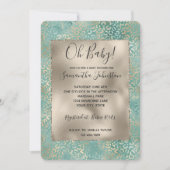 Gold Aqua Blauwgroen Turquoise Glam Luipaard Print Kaart (Voorkant)