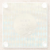 Gold Aqua Diamonds Dream Glazen Onderzetter (Achterkant)