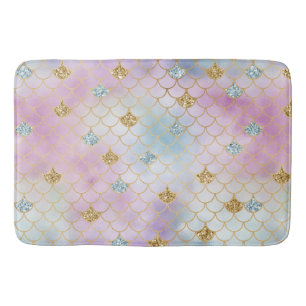 Gold Aqua Glitter Dream Paarse Blush Mermaid       Badmat