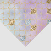 Gold Aqua Glitter Dream Paarse Blush Mermaid Tissuepapier (Detail)