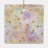 Gold Aqua Glitter Dream Paarse Mermaid          Keramisch Ornament (Achterkant)