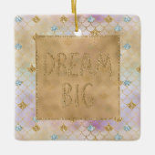 Gold Aqua Glitter Dream Paarse Mermaid          Keramisch Ornament (Voorkant)