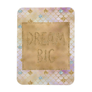 Gold Aqua Glitter Dream Paarse Mermaid Magneet
