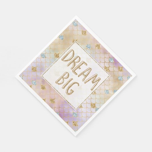 Gold Aqua Glitter Dream Paarse Mermaid Servet (Hoek)