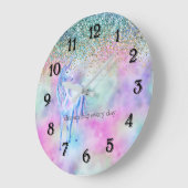 Gold Aqua Glitter Paars White Unicorn Sparkle Grote Klok (Hoek)