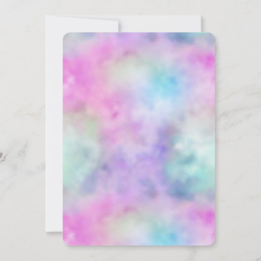 Gold Aqua Glitter Paars White Unicorn Sparkle Kaart (Achterkant)