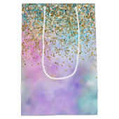 Gold Aqua Glitter Paars White Unicorn Sparkle Medium Cadeauzakje (Achterkant)