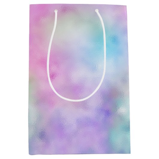 Gold Aqua Glitter Paars White Unicorn Sparkle Medium Cadeauzakje (Voorkant)