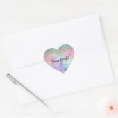 Gold Aqua Glitter Paarse Unicorn Sparkle Hart Sticker (Envelop)