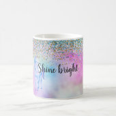 Gold Aqua Glitter Paarse Unicorn Sparkle      Koffiemok (Center)