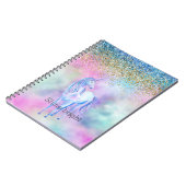 Gold Aqua Glitter Paarse Unicorn Sparkle Notitieboek (Linkerzijde)