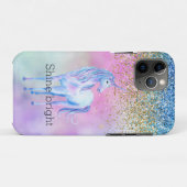 Gold Aqua Glitter Purple Unicorn Sparkle        Case-Mate iPhone Case (Achterkant (horizontaal))
