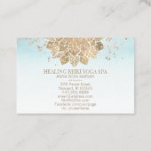 *~* Gold Aqua Glitter Yoga Spirituele Reiki Mandal Visitekaartje (Achterkant)