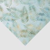 Gold Aqua Green Tropical Leaves Tissuepapier (Detail)