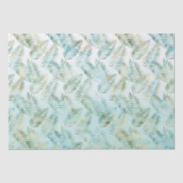 Gold Aqua Green Tropical Leaves Tissuepapier