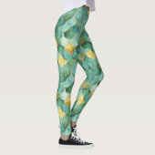 Gold Aqua Mermaid Scale Waterverf Pattern Leggings (Rechts)