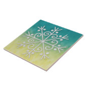 Gold Aqua Ombre Snowflake Winter Holiday Tile Tegeltje (Zijkant)