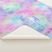 Gold Aqua Paarse Eenhoorn Sparkle Sherpa Deken (3/4)