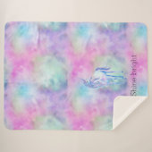 Gold Aqua Paarse Eenhoorn Sparkle Sherpa Deken (Voorkant (horizontaal))