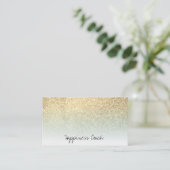 *~* Gold Aqua Pastel White Ombre gradiënt Glitter Visitekaartje (Staand voorkant)
