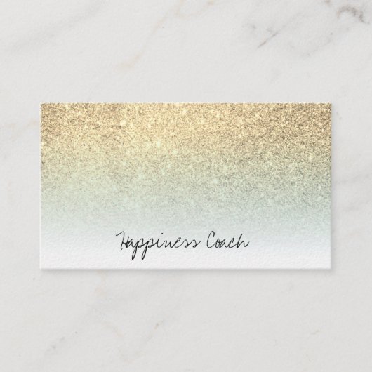 *~* Gold Aqua Pastel White Ombre gradiënt Glitter Visitekaartje (Voorkant)