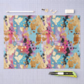 Gold Aqua Roze Abstract Luipaard Tissuepapier (Craft)