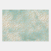 Gold Aqua White Ombre Zebra Leopard Inpakpapier Vel (Voorkant 3)