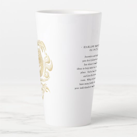 Gold Aquarius Astrology Zodiac Sign | Monogram Latte Mok (Voorkant)