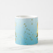 Gold Aquarius Horoscope Zodiac Astrology Sign Koffiemok (Center)