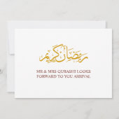 Gold Arabic Dallah Coffee & Dates Iftar Party Kaart (Achterkant)