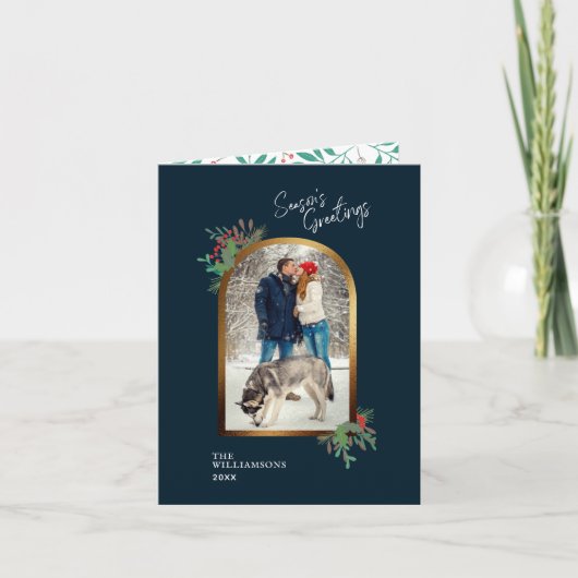 Gold Arch 2 Fotozasons - kerstmis Feestdagen Kaart (Voorkant)