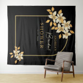 Gold Arch en Herfst Floral Vrijgezellenfeest Backd Wandkleed (In Situ (horizontaal))