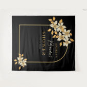 Gold Arch en Herfst Floral Vrijgezellenfeest Backd Wandkleed (Voorkant (horizontaal))