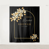 Gold Arch en Herfst Floral Vrijgezellenfeest Backd Wandkleed (Voorkant)