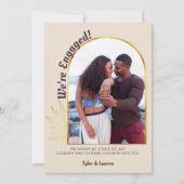 Gold Arch Engaged Photo Champagne Verloving Aankondiging (Voorkant)