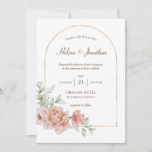 Gold Arch Floral Waterverf Pastel Boho Wedding Kaart (Voorkant)