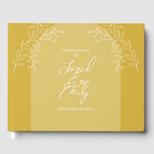 Gold Arch Floral Wedding Gastenboek (Voorkant)
