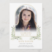 Gold Arch Foliage Funeral Order of Service Program Programmakaart (Voorkant)