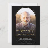 Gold Arch Foto Celebration of Life Funeral Kaart (Voorkant)