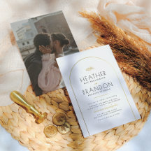 Gold Arch Lijst & Elegant Typography Photo Wedding