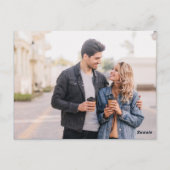 Gold Arch Navy Magnolia Floral Wedding Invitation Briefkaart (Achterkant)